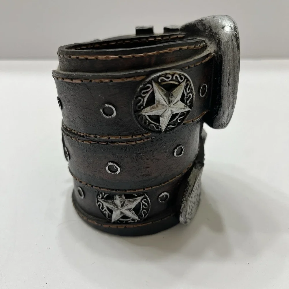 Western Style Cowboy Belt Pencil Holder Resin 4
